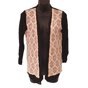 Wanko Lace/Sheer Open Front Cardigan NEW- Sz. Sm